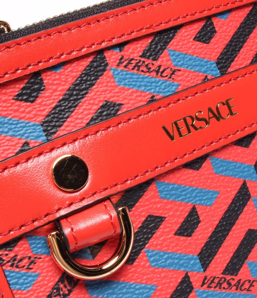 美品 ヴェルサーチ モジュラー マルチ ミニポーチ ラ グレカ シグネチャー レディース VERSACE