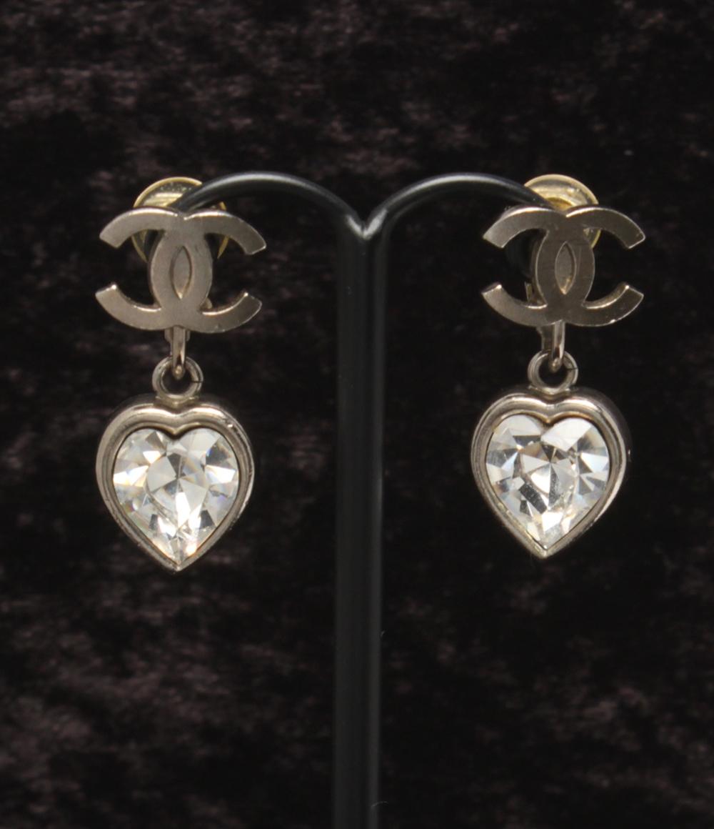 CHANEL イヤリング ココマーク ラインストーン 04A ハートモチーフ