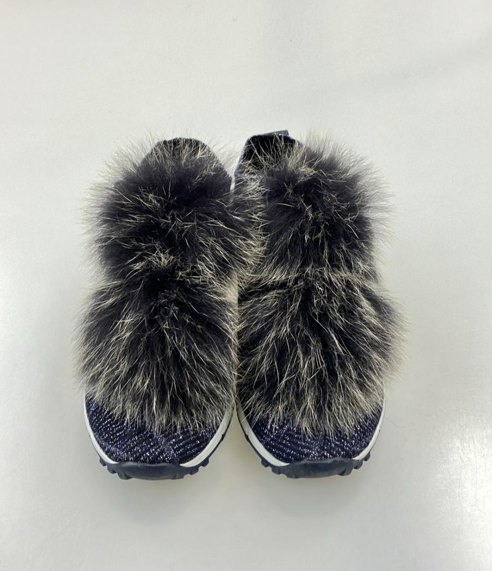Jimmy Choo スリッポン ボンボン ニット スニーカー レディース SIZE