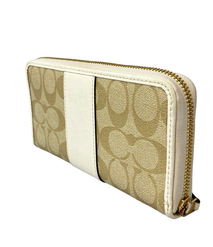 コーチ ラウンドファスナー長財布 シグネチャー レディース COACH