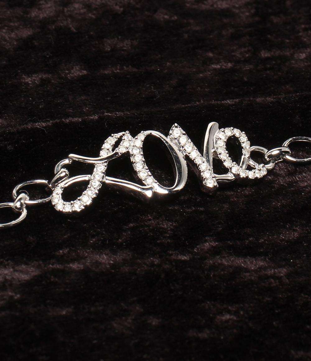 美品 SWAROVSKI ネックレス ハートモチーフ ブレスレット LOVEモチーフ 2点セット レディース スワロフスキー