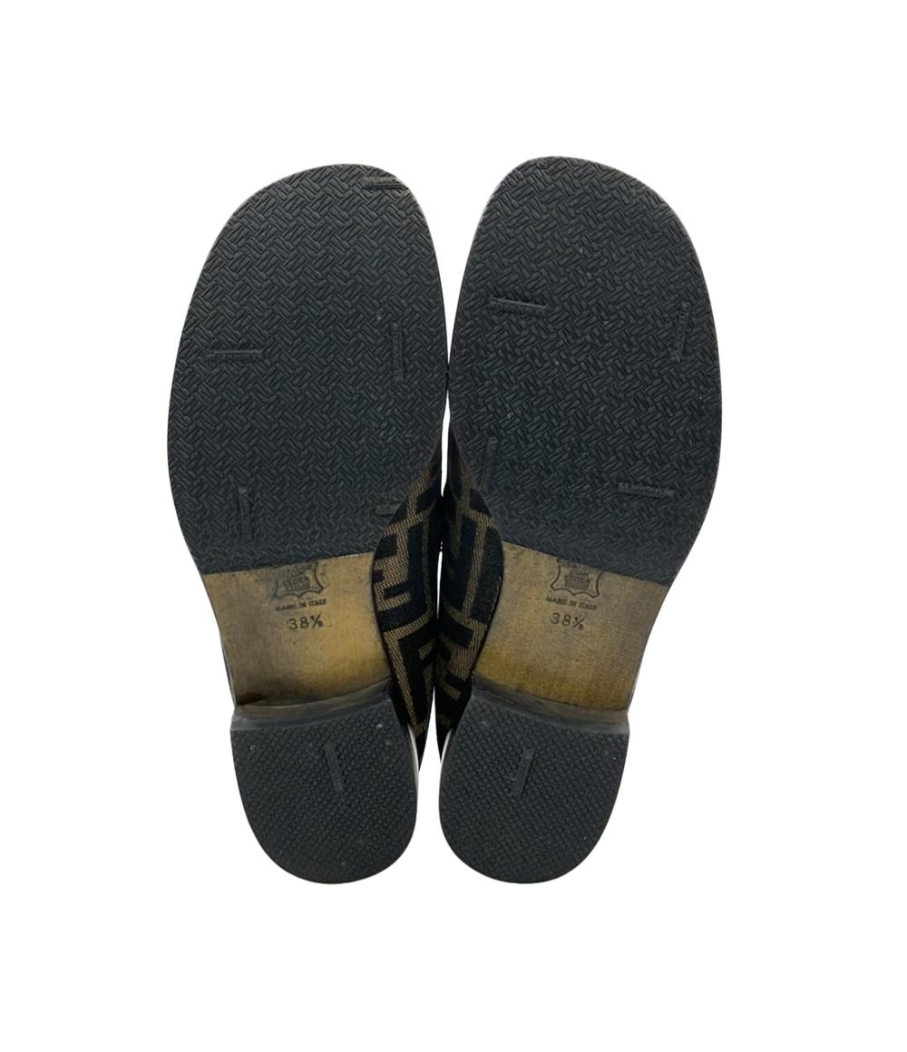 AA765 フェンディ キャンバス ズッカ柄 スリッポン ローカット ローファー FENDI ローファー ズッカ柄 レディース SIZE 38 1/2 (25.5cm