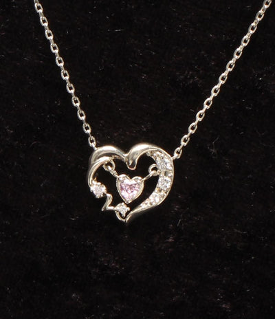 美品 ヨンドシー ネックレス SV ピンクトルマリン ハートモチーフ 2016 レディース 4℃