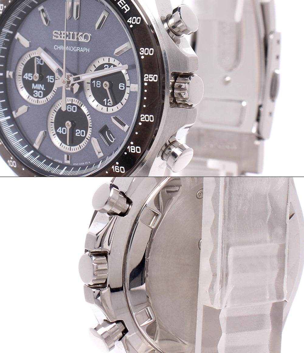SEIKO 腕時計 クオーツ ブルー 8T63-00D0 メンズ セイコー