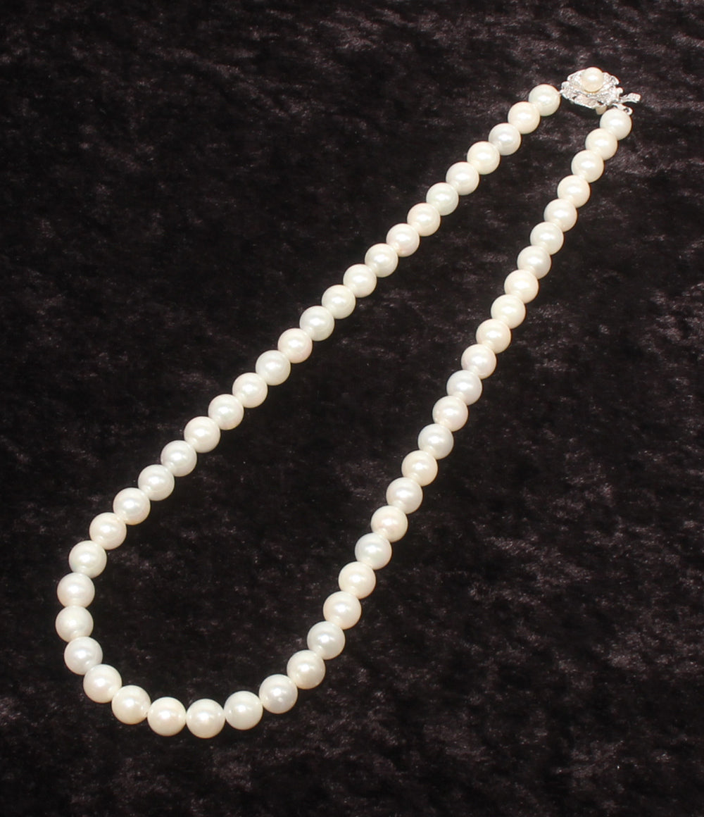 美品 ネックレス パール7.5-8.0mm SILVER レディース