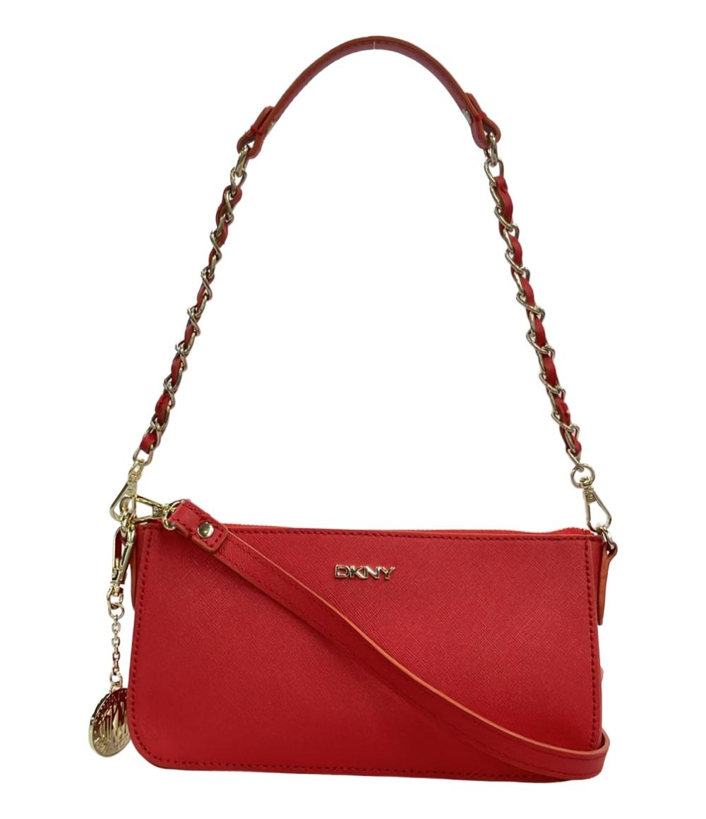 美品 DKNY DONNA KARAN NEW YORK ショルダーバッグ 2WAY 肩掛け 斜め掛け レザー レディース ダナキャランニューヨーク
