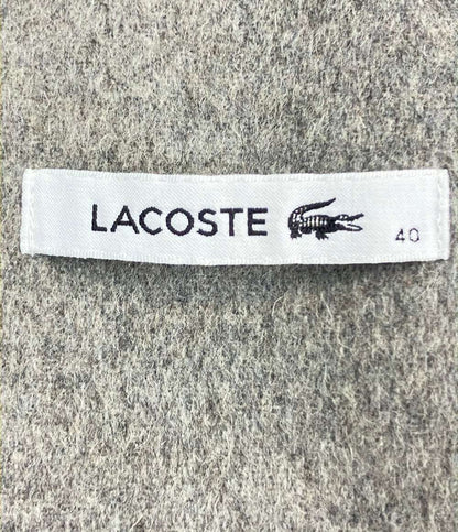 LACOSTE ロングコート ダブルニット ウール チャコールグレー レディース SIZE 40 (XL) ラコステ