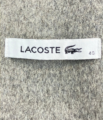 LACOSTE ロングコート ダブルニット ウール チャコールグレー レディース SIZE 40 (XL) ラコステ