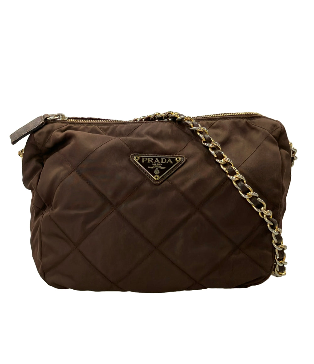 PRADA プラダ　ダークブラウンナイロンバッグミラノ本店購入レア品　最終価格 中古・古着通販】PRADA (プラダ) ナイロンショルダーバッグ ブラウン