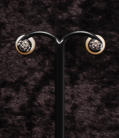 美品 ネックレス パール 8.0-8.5mm ピアス K14WG パール 8.0mm 2点セット レディース