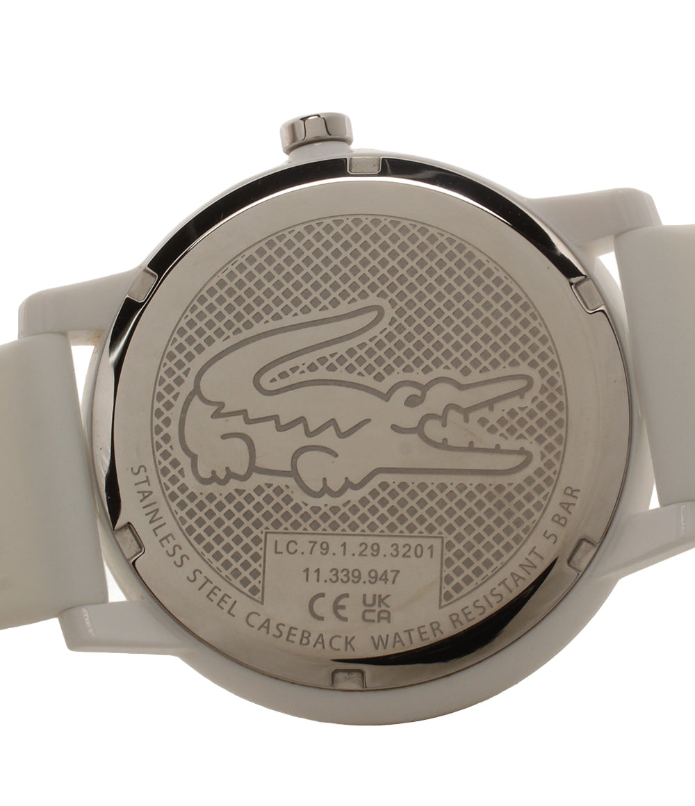 美品 LACOSTE 腕時計 クオーツ ホワイト レディース メンズ ラコステ