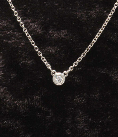 美品 ティファニー ネックレス SV925 バイザヤード 1Pダイヤ レディース TIFFANY&Co.