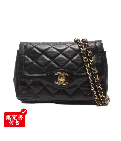 CHANEL チェーンショルダーバッグ ラムスキン 肩掛け マトラッセ レディース シャネル