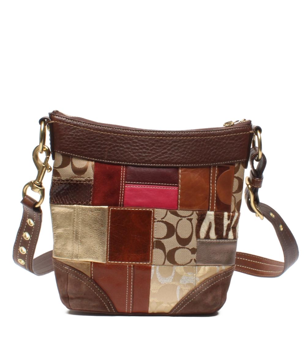 COACH ショルダーバッグ 斜め掛け パッチワーク ハラコ シグネチャー 10435 レディース コーチ