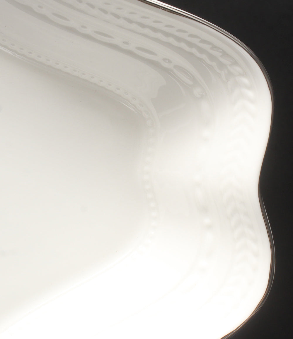 美品 WEDGWOOD ダイヤディッシュ 皿 22cm インタグリオ プラチナ ウエッジウッド