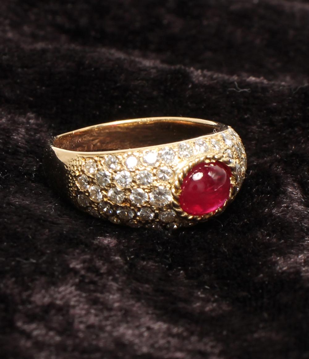 美品 リング 指輪 K18 ルビー 1.07ct ダイヤ 0.96ct レディース SIZE 12号