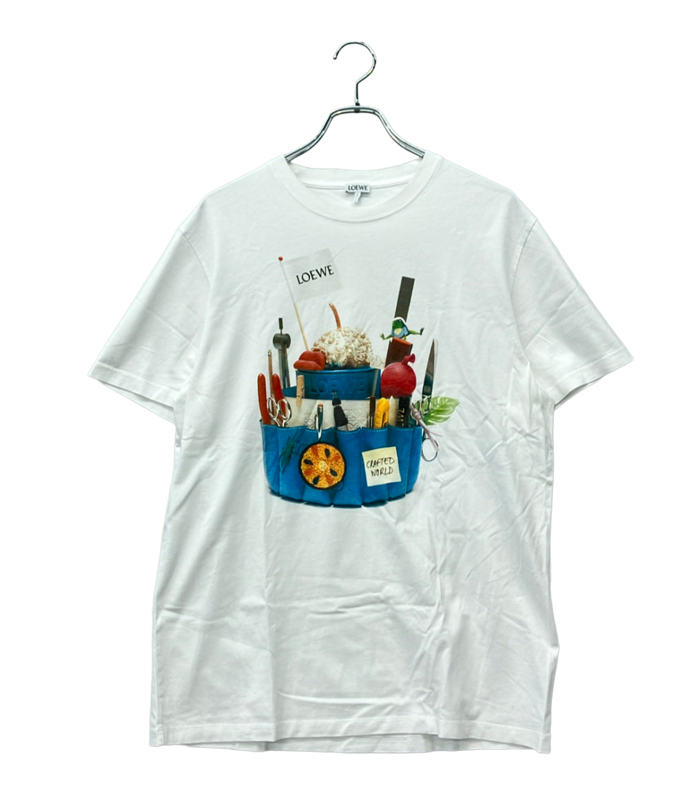 美品 LOEWE 半袖 クラフテッド ワールド 限定 両面プリント Tシャツ H988Y22X06 メンズ SIZE M ロエベ