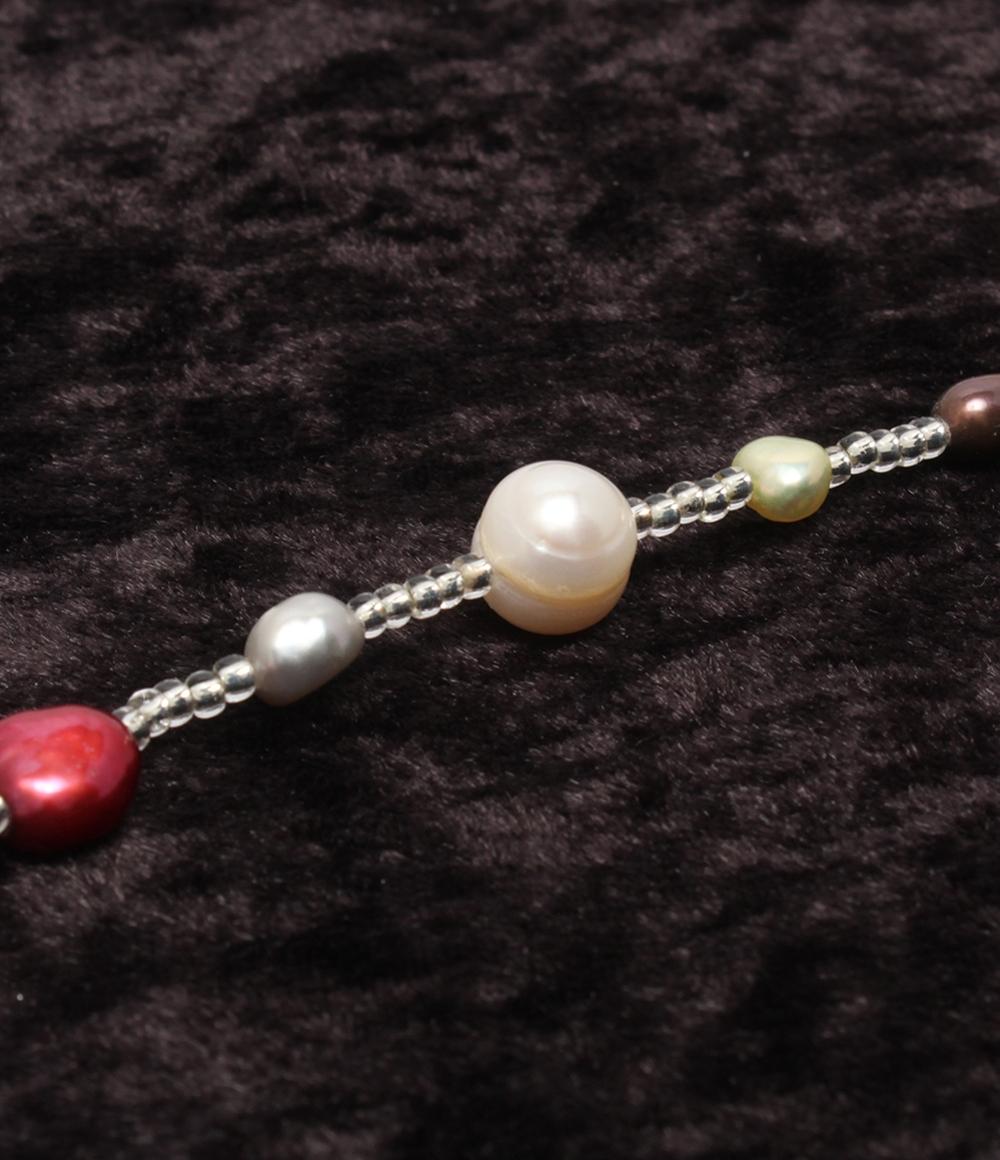 ロングネックレス 淡水マルチカラーパール レディース