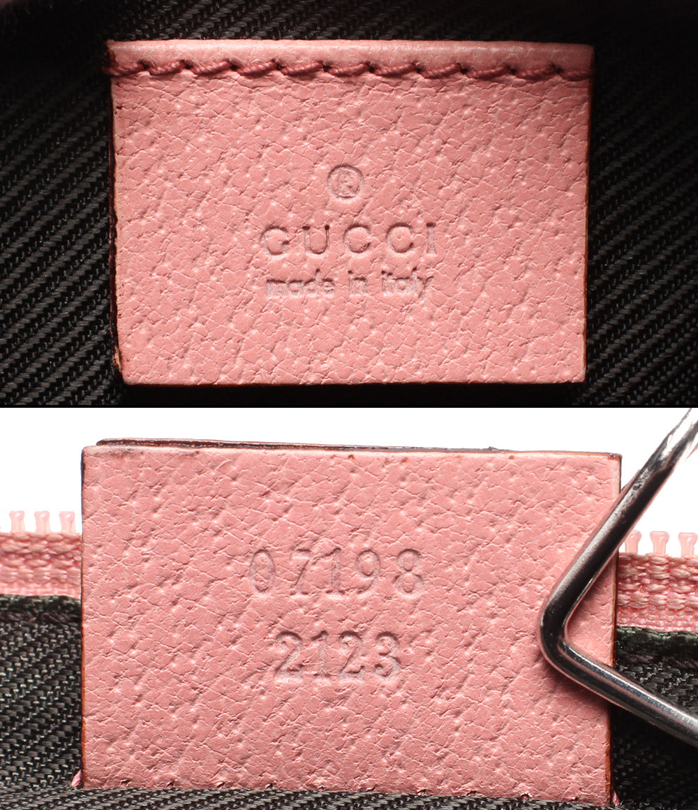 美品✨️GUCCIグッチ クラッチバッグ ポーチ レザー タッセル ピンク GUCCI アクセサリーポーチ ミニバッグ GGキャンバス 07198 2123