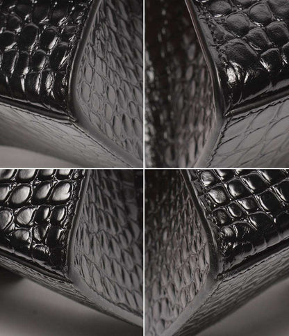 BALENCIAGA 2WAYハンドバッグ ショルダーバッグ クロコ型押し 肩掛け 斜め掛け アワーグラス レディース バレンシアガ