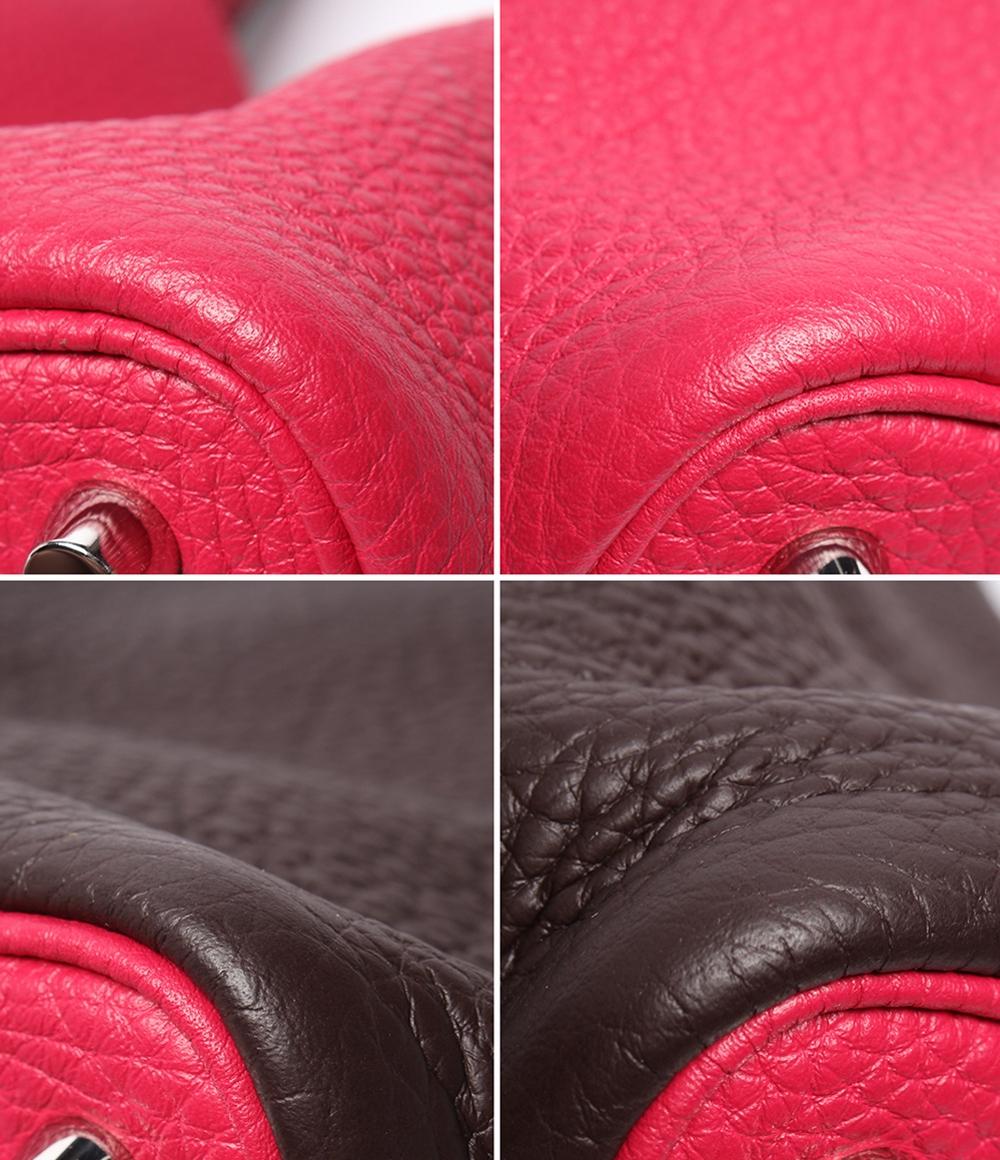 美品 HERMES ハンドバッグ Z刻印 シルバー金具 トリヨンクレマンス バイカラー ピコタンロックPM カザック レディース エルメス