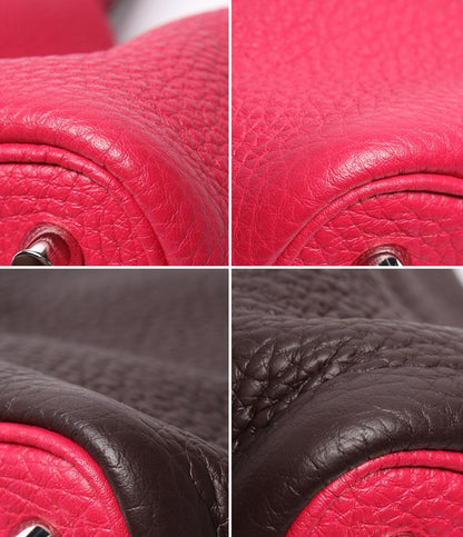 美品 HERMES ハンドバッグ Z刻印 シルバー金具 トリヨンクレマンス バイカラー ピコタンロックPM カザック レディース エルメス