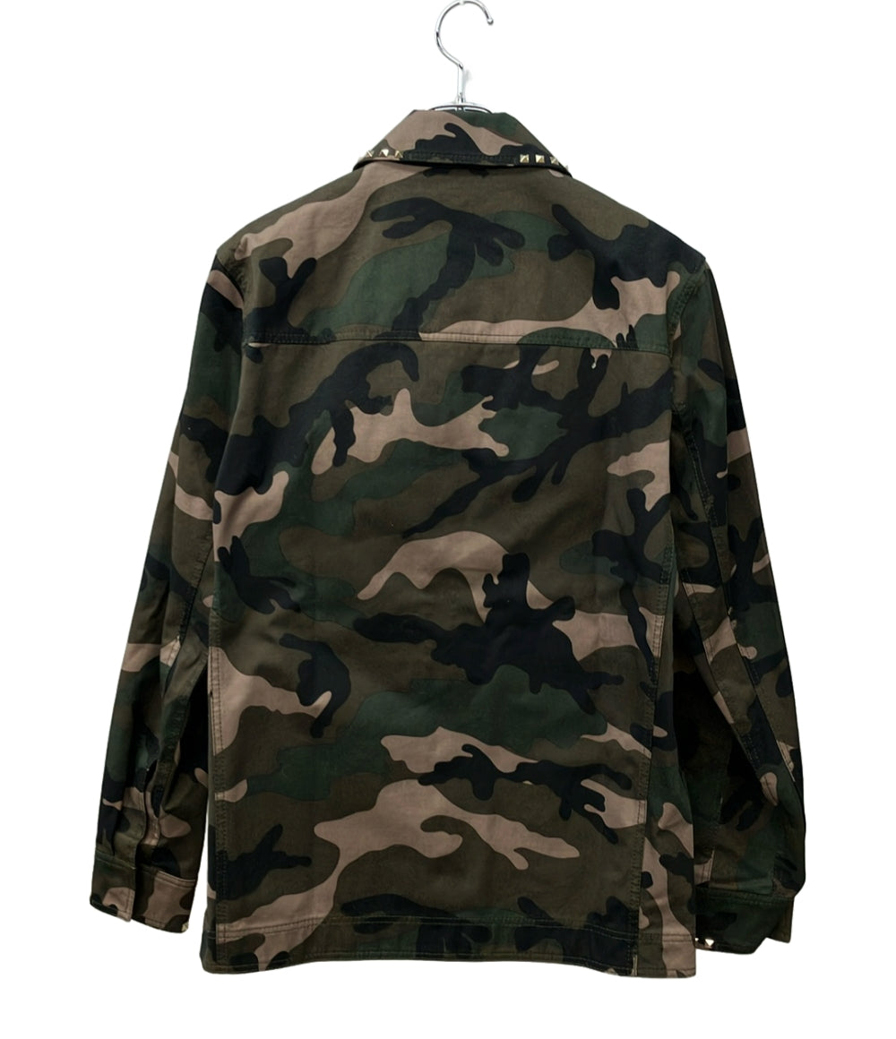 VALENTINO ミリタリージャケット 迷彩柄 M-65 スナップボタン ダブルジップ Rockstud Untitled Jacket RV3CID46PL メンズ SIZE 44 (S) ヴァレンティノ