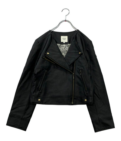 BEAMS HEART フェイクレザー ノーカラーブルゾン アウトレット ジャンパー 43-18-0021-152 レディース SIZE S ビームスハート