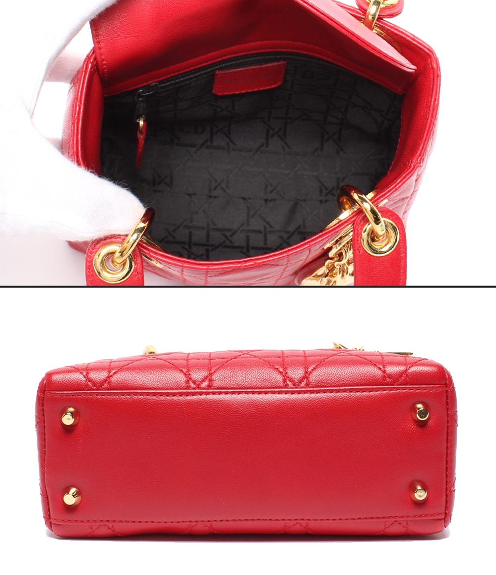 美品 Christian Dior 2wayハンドバッグ ショルダーバッグ 肩掛け カナージュ レディ ディオール ミニ レディース クリスチャンディオール