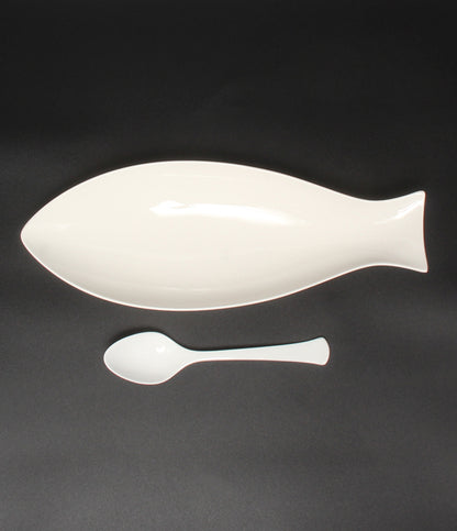 美品 Royal Copenhagen NIKKO ニッコー フィッシュトレイ ディッシュ 皿 33cm スープスプーン 19cm 2点セット ロイヤルコペンハーゲン