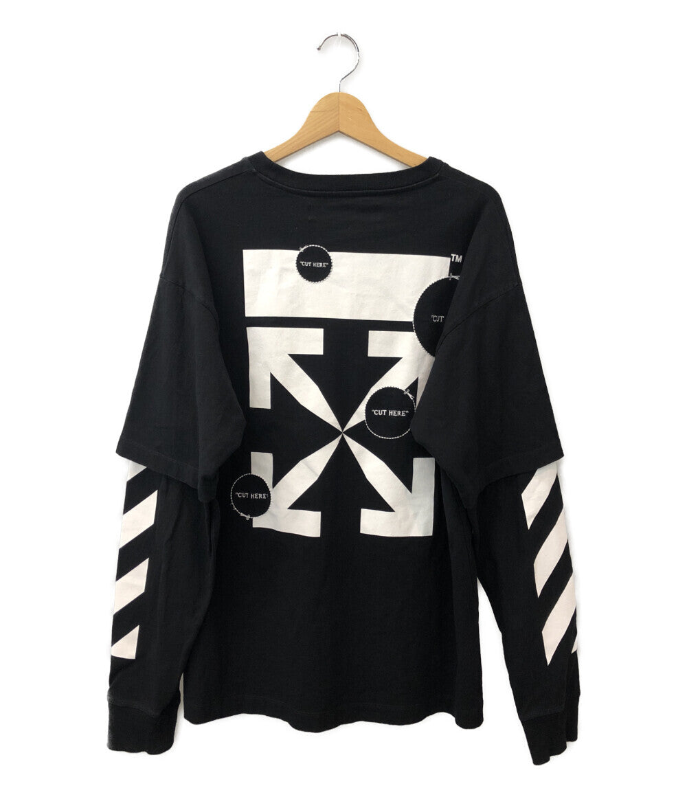 オフホワイト  長袖Tシャツ バイアスレイヤードカットソー     OMAB022F20FAB003 メンズ SIZE M (M) OFF-WHITE