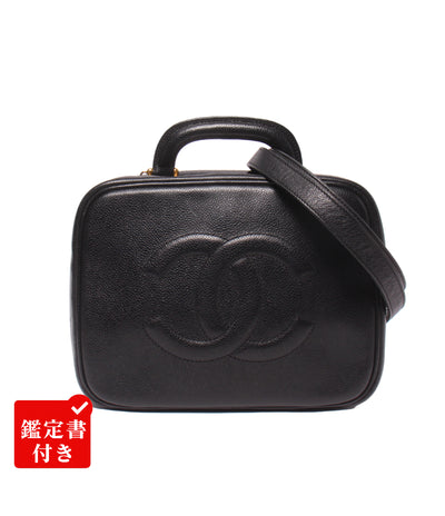 CHANEL 2way バニティバッグ ショルダーバッグ 斜め掛け ココマーク キャビアスキン ゴールド金具 5番台 レディース シャネル
