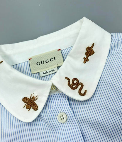 グッチ フリル袖ストライプ柄長袖シャツ キッズ SIZE 6 (120) GUCCI