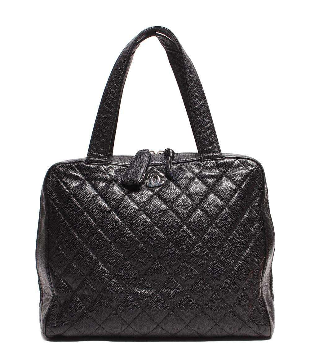 シャネル レザーショルダーバッグ ココマーク シルバー金具 マトラッセ キャビアスキン レディース CHANEL