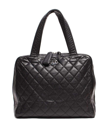 シャネル レザーショルダーバッグ ココマーク シルバー金具 マトラッセ キャビアスキン レディース CHANEL