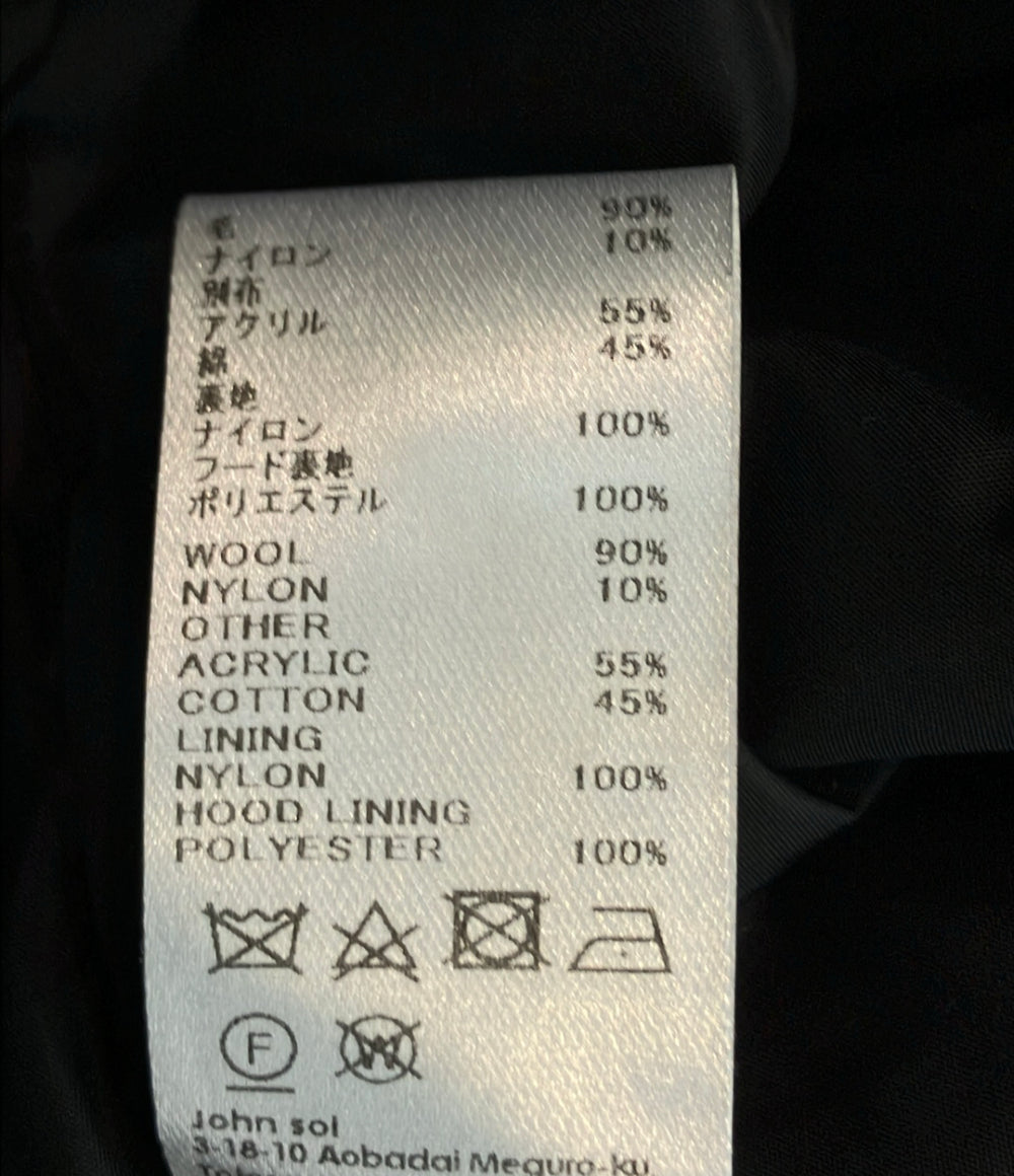 soe ロングコート アーミーコート with リムーバブルフーディ ダブルジップ スナップボタン オーバーサイズ ミリタリーデザイン 1203-90-002 メンズ