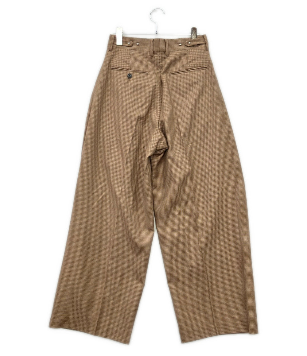 HYKE ハウンドトゥース バレルレッグ パンツ 13359 レディース SIZE S ハイク