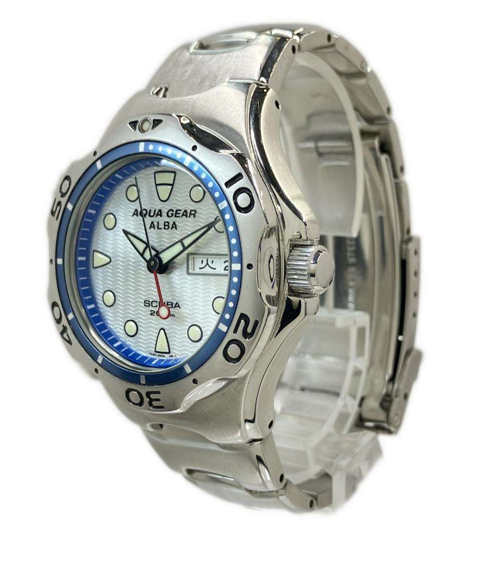 SEIKO 腕時計 アクアギア ALBA アルバ クオーツ シルバー 7N36-6A50 メンズ セイコー