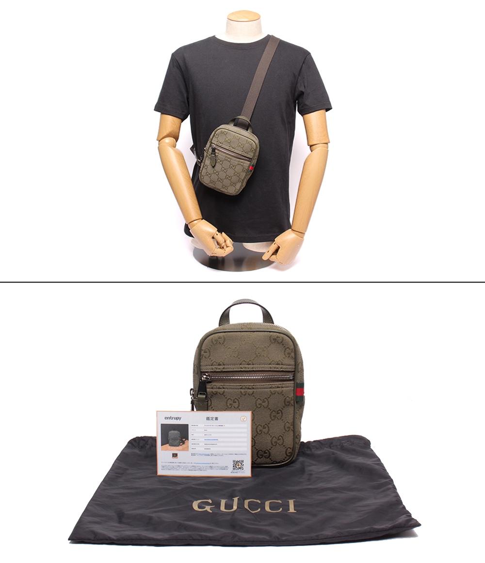 美品 GUCCI ボディバッグ ショルダーバッグ 斜め掛け GGキャンバス