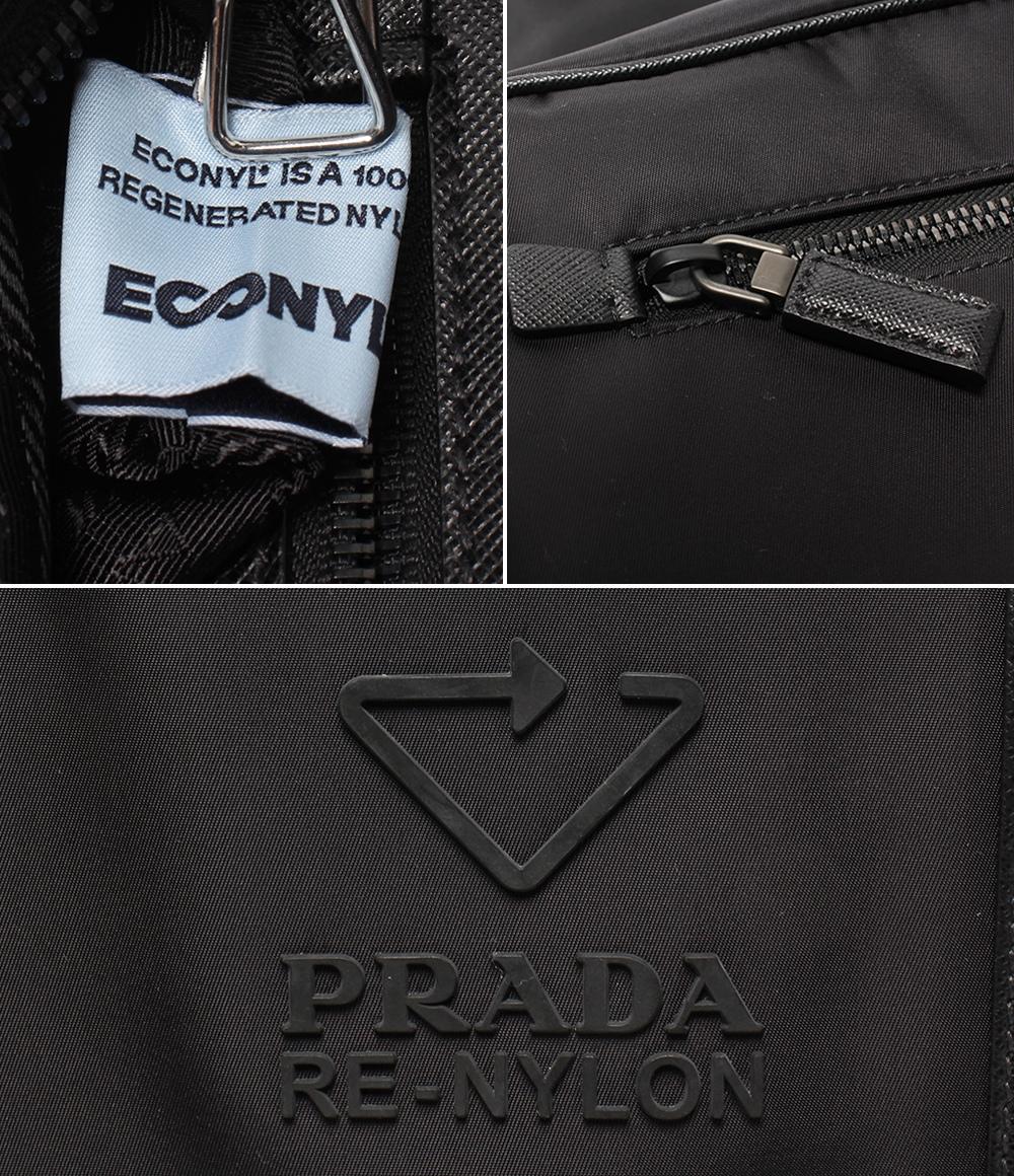 美品 PRADA メッセンジャーバッグ ショルダーバッグ リナイロン 斜め掛け 三角プレート 2VD039 メンズ レディース プラダ