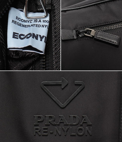 美品 PRADA メッセンジャーバッグ ショルダーバッグ リナイロン 斜め掛け 三角プレート 2VD039 メンズ レディース プラダ