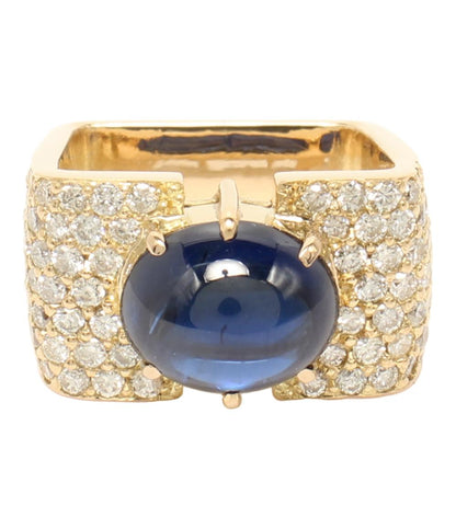 美品 リング 指輪 K18 サファイア5.74ct ダイヤ1.48ct レディース SIZE 10号