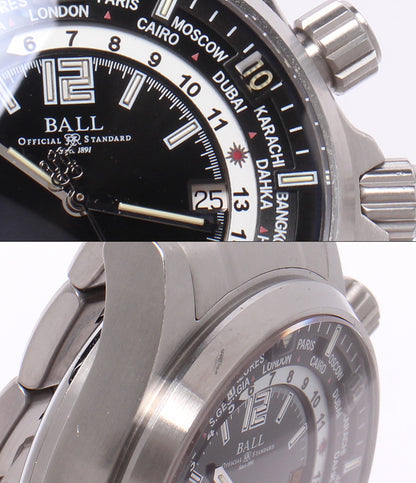 BALLWATCH 腕時計 ダイバー ワールドタイム エンジニア マスター II 自動巻き ブラック DG2022A メンズ ボールウォッチ