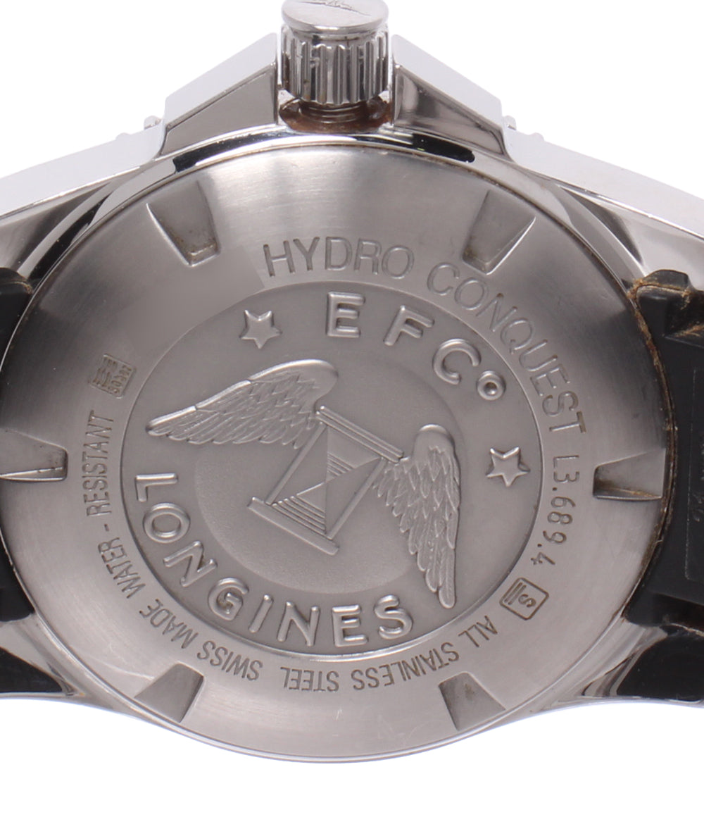 LONGINES 腕時計 ハイドロコンクエスト クオーツ ブラック L3.689.4 メンズ ロンジン