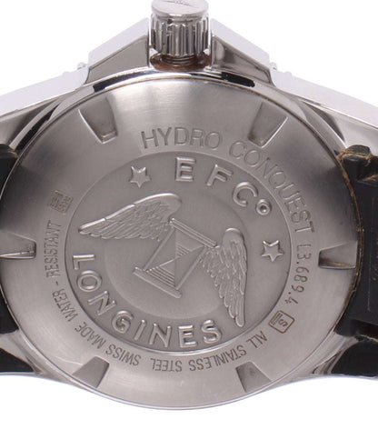 LONGINES 腕時計 ハイドロコンクエスト クオーツ ブラック L3.689.4 メンズ ロンジン