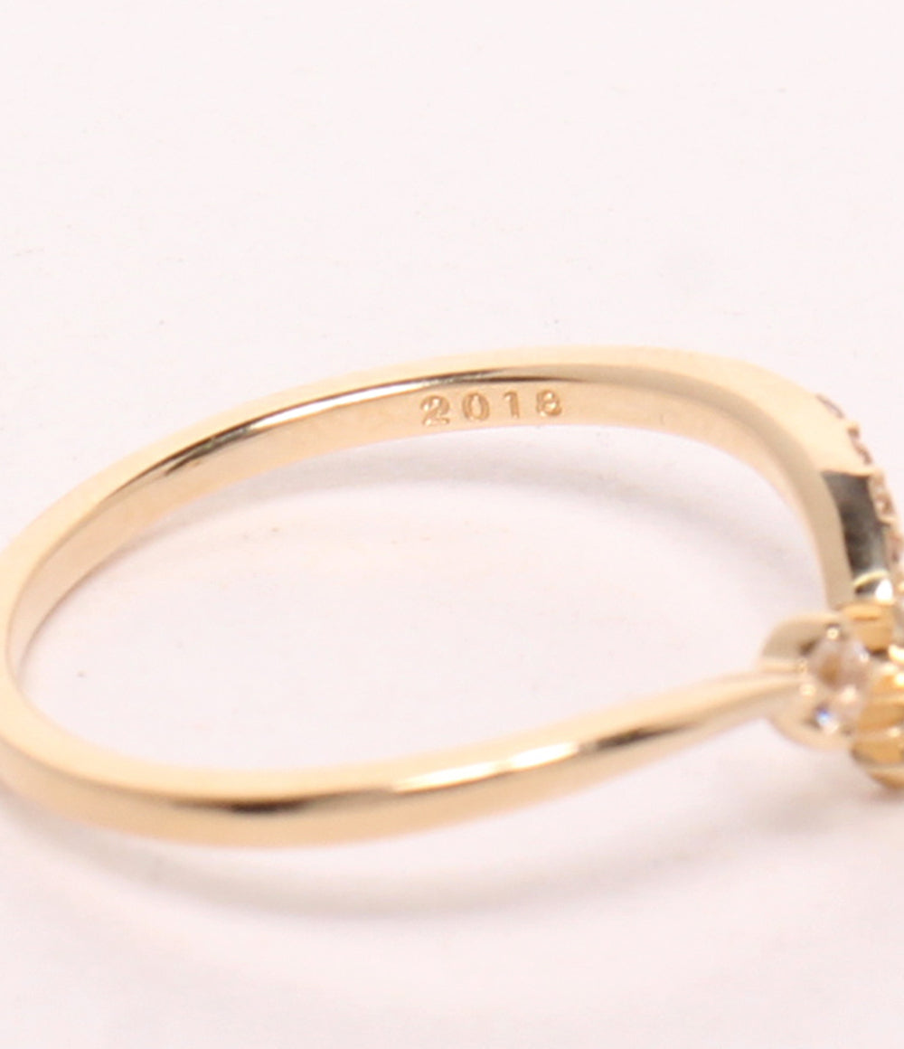 美品 STAR JEWELRY リング 指輪 K10 ムーンストーン ムーンモチーフ ホワイトトパーズ スターモチーフ 2点セット レディース SIZE 13号