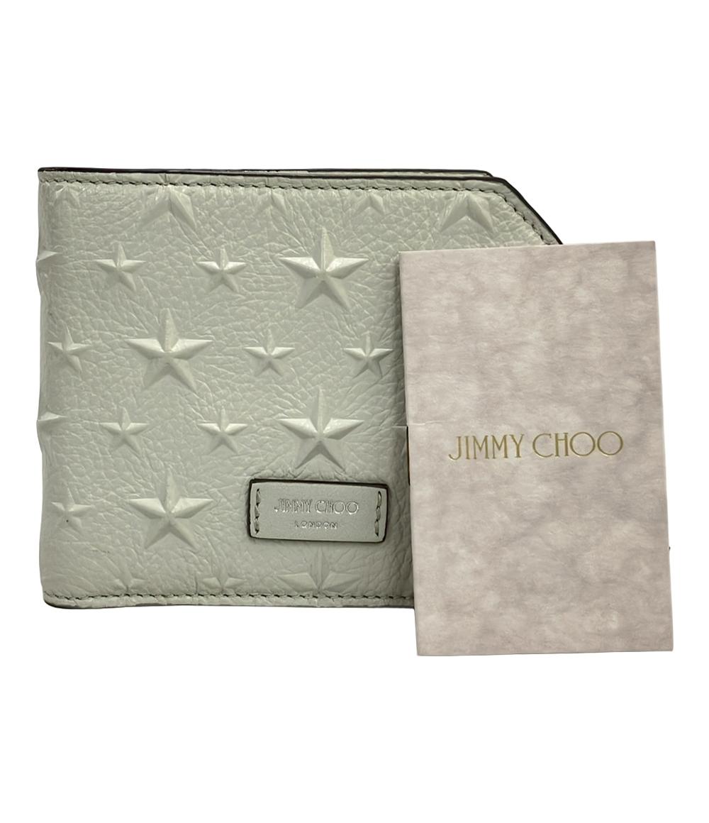 美品 Jimmy Choo 二つ折り財布 241ALBANY.EMG CHALKレザー メンズ ジミーチュウ