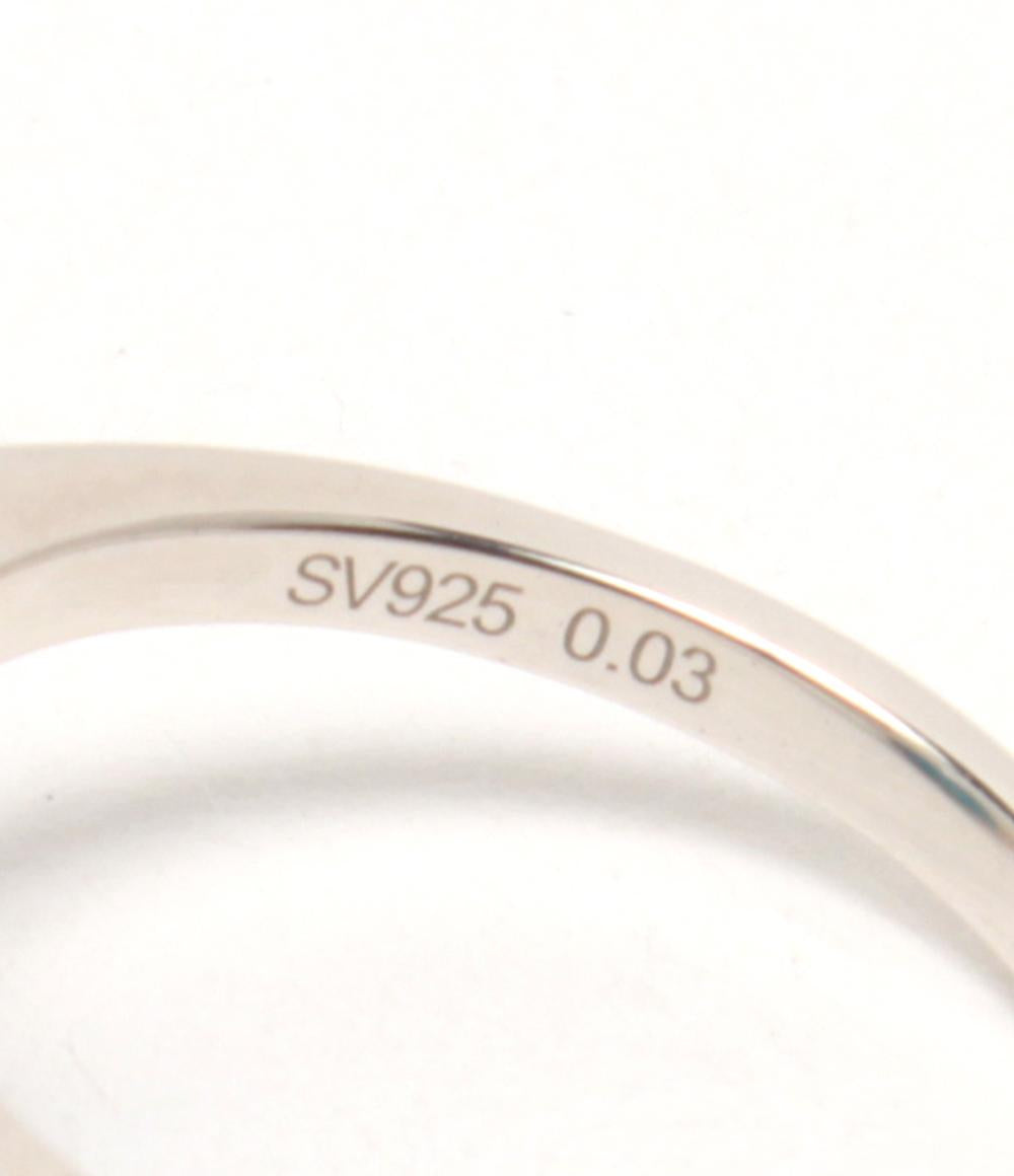 美品 リング 指輪 SV925 ターコイズ ダイヤ 0.03ct レディース SIZE 15号