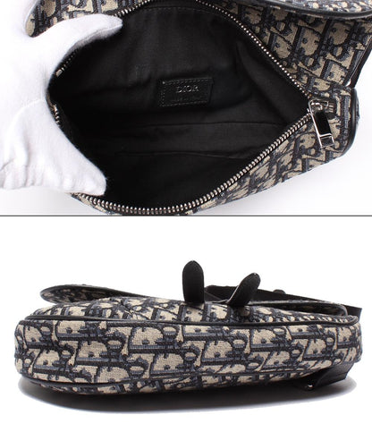 美品 Dior ボディバッグ キャンバス サドルバッグ 16BO0262 メンズ ディオール
