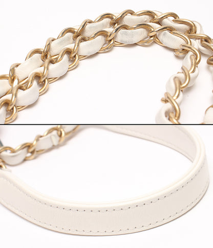 CHANEL チェーンショルダーバッグ 肩掛け 斜め掛け ゴールド金具 シングルフラップ ダブルチェーン マトラッセ レディース シャネル